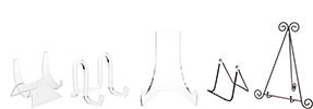 Clear Acrylic Easels, Plastic & Wire Adjustable Easels