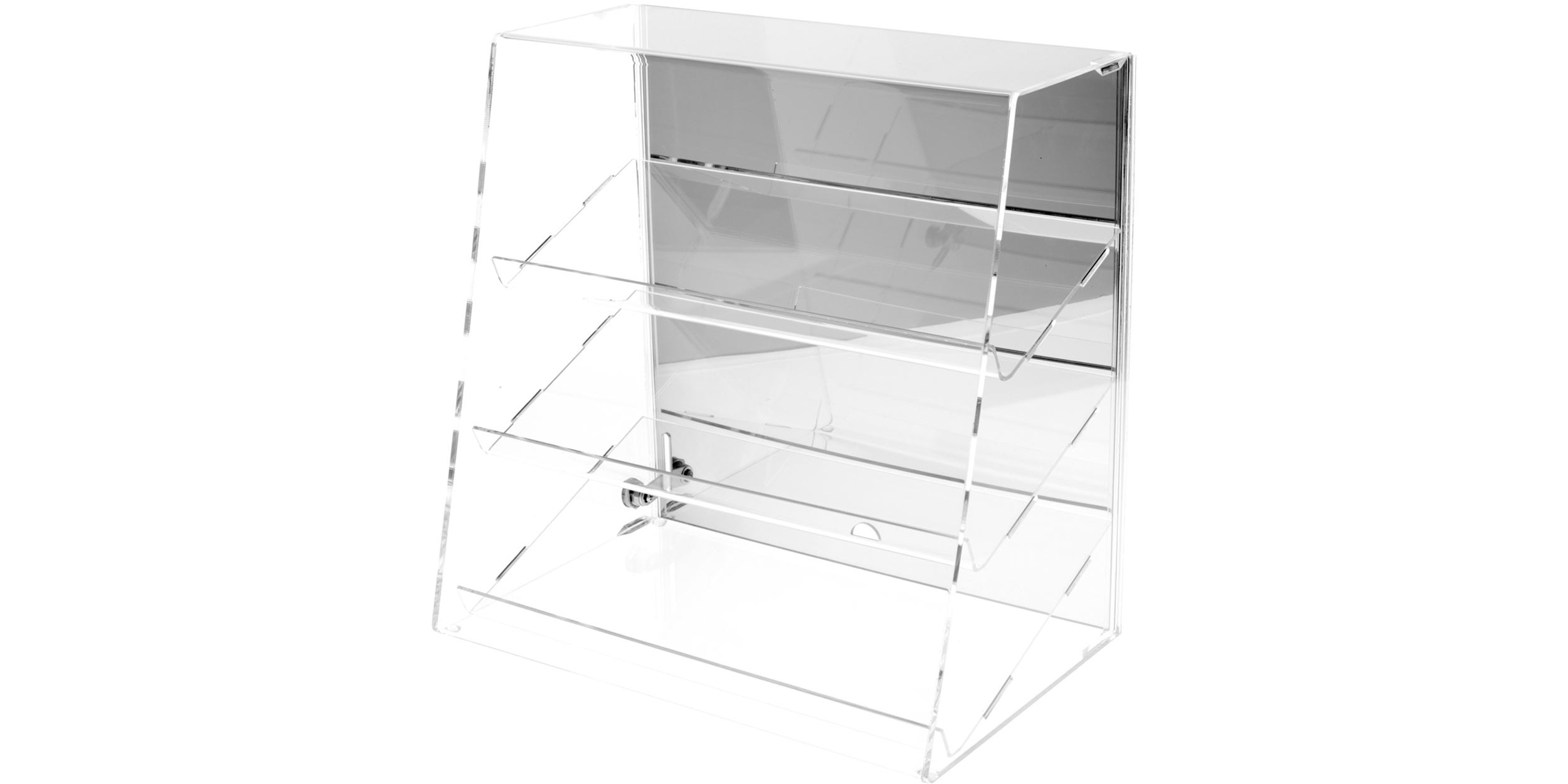 Mirrored Acrylic Slanted-Front Side Locking Cases