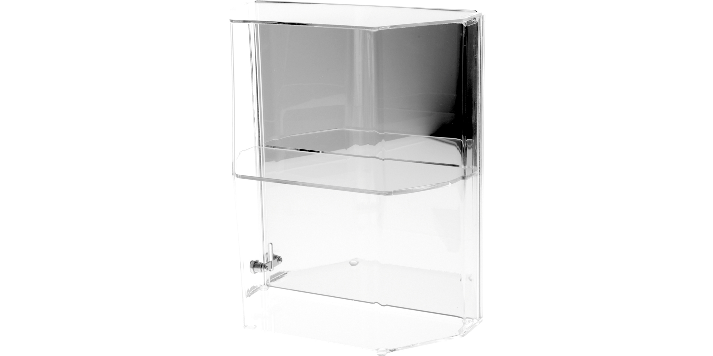 Mirrored Acrylic Sliding-Back Side Locking Cases with Angled Sides
