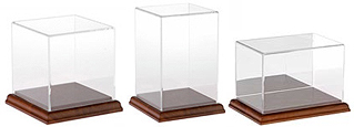 Acrylic Display Cases with Hardwood Base