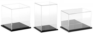 Clear Acrylic Display Cases with Black Base