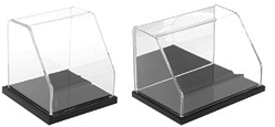 Slanted Front Display Cases with Black Base