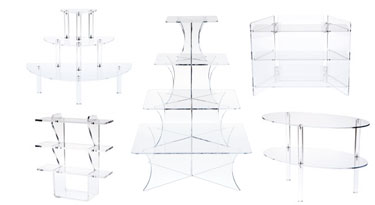Details about   Clear Acrylic Riser Stand Set Jewelry Collectible Showcase Display Stands Rack 