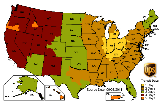 US UPS Map