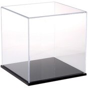 Plymor Clear Acrylic Display Case with Black Base, 10" x 10" x 10"