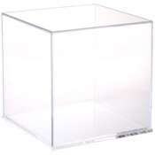 Plymor Clear Acrylic Display Case with Clear Base, 10" x 10" x 10"