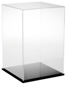 Plymor Clear Acrylic Display Case with Black Base, 10" W x 10" D x 15" H