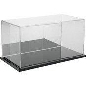 Plymor Clear Acrylic Display Case with Black Base (Mirror Back), 10" x 5" x 5"