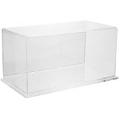 Plymor Clear Acrylic Display Case with Clear Base (Mirror Back), 10" x 5" x 5"