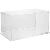 Plymor Clear Acrylic Display Case with Clear Base (Mirror Back), 10" x 5" x 5"