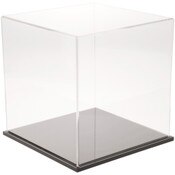 Plymor Clear Acrylic Display Case with Black Base, 11" x 11" x 11"