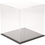 Plymor Clear Acrylic Display Case with Black Base, 11" x 11" x 11"