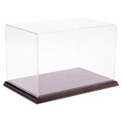 Plymor Clear Acrylic Display Case with Hardwood Base, 11" W x 7" D x 7" H