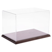 Plymor Clear Acrylic Display Case with Hardwood Base, 11" W x 7" D x 7" H