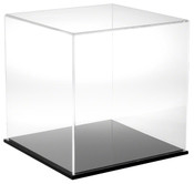 Plymor Clear Acrylic Display Case with Black Base, 12" x 12" x 12"