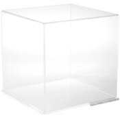 Plymor Clear Acrylic Display Case with Clear Base, 12" x 12" x 12"