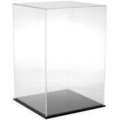 Plymor Clear Acrylic Display Case with Black Base, 12" W x 12" D x 18" H