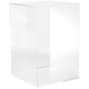 Plymor Clear Acrylic Display Case with Clear Base (Mirror Back), 12" W x 12" D x 18" H