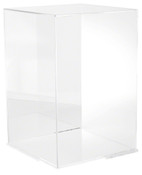 Plymor Clear Acrylic Display Case with Clear Base (Mirror Back), 12" W x 12" D x 18" H