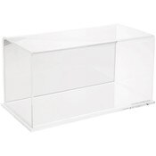 Plymor Clear Acrylic Display Case with Clear Base (Mirror Back), 12" x 6" x 6"