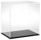 Plymor Clear Acrylic Display Case with Black Base, 12" W x 8" D x 12" H