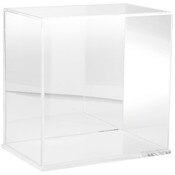 Plymor Clear Acrylic Display Case with Clear Base (Mirror Back), 12" W x 8" D x 12" H