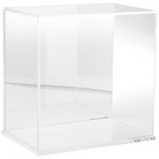 Plymor Clear Acrylic Display Case with Clear Base (Mirror Back), 12" W x 8" D x 12" H