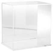 Plymor Clear Acrylic Display Case with Clear Base (Mirror Back), 12" W x 8" D x 12" H