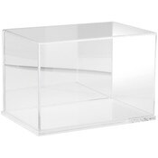 Plymor Clear Acrylic Display Case with Clear Base (Mirror Back), 12" W x 8" D x 8" H