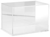 Plymor Clear Acrylic Display Case with Clear Base (Mirror Back), 12" W x 8" D x 8" H