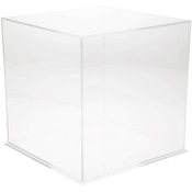 Plymor Clear Acrylic Display Case with Clear Base, 13" x 13" x 13"