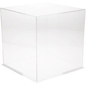 Plymor Clear Acrylic Display Case with Clear Base, 13" x 13" x 13"