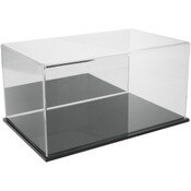 Plymor Clear Acrylic Display Case with Black Base (Mirror Back), 16" x 10" x 8"