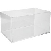Plymor Clear Acrylic Display Case with Clear Base (Mirror Back), 16" x 10" x 8"