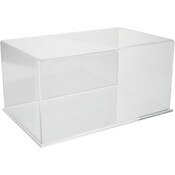 Plymor Clear Acrylic Display Case with Clear Base (Mirror Back), 16" x 10" x 8"