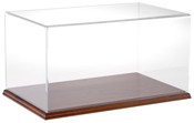 Plymor Clear Acrylic Display Case with Hardwood Base, 16" W x 10" D x 8" H