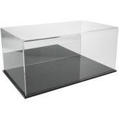 Plymor Clear Acrylic Display Case with Black Base (Mirror Back), 20" x 12" x 9"