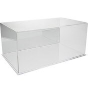 Plymor Clear Acrylic Display Case with Clear Base (Mirror Back), 20" x 12" x 9"
