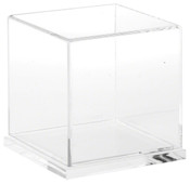 Plymor Clear Acrylic Display Case with Clear Base, 4" x 4" x 4"