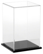 Plymor Clear Acrylic Display Case with Black Base, 4" W x 4" D x 6" H