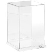 Plymor Clear Acrylic Display Case with Clear Base (Mirror Back), 4" W x 4" D x 6" H