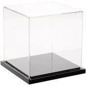 Plymor Clear Acrylic Display Case with Black Base, 5" x 5" x 5"
