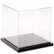 Plymor Clear Acrylic Display Case with Black Base, 5" x 5" x 5"
