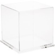 Plymor Clear Acrylic Display Case with Clear Base, 5" x 5" x 5"