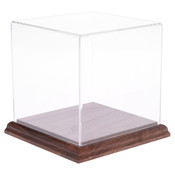 Plymor Clear Acrylic Display Case with Hardwood Base, 5" W x 5" D x 5" H