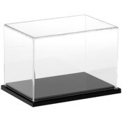 Plymor Clear Acrylic Display Case with Black Base, 6" x 4" x 4"