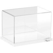 Plymor Clear Acrylic Display Case with Clear Base (Mirror Back), 6" W x 4" D x 4" H