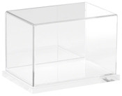 Plymor Clear Acrylic Display Case with Clear Base (Mirror Back), 6" W x 4" D x 4" H