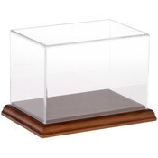 Plymor Clear Acrylic Display Case with Hardwood Base, 6" W x 4" D x 4" H
