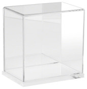 Plymor Clear Acrylic Display Case with Clear Base (Mirror Back), 6" W x 4" D x 6" H
